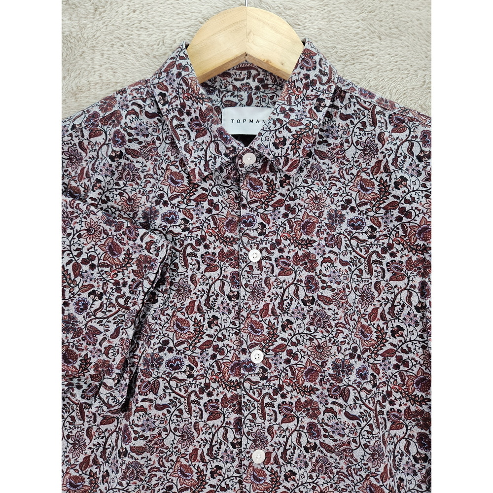 Topman Short-sleeve Shirt Floral Paisley Pattern Men's Size S